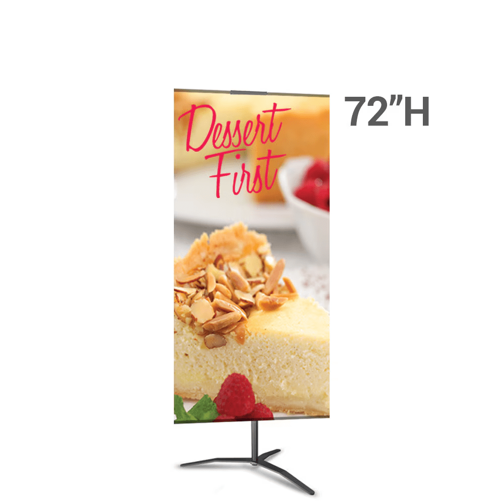 24 x 72 in. Medium Classic Banner Stand Black Travel Base