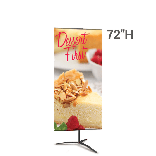 24 x 72 in. Medium Classic Banner Stand Silver Travel Base