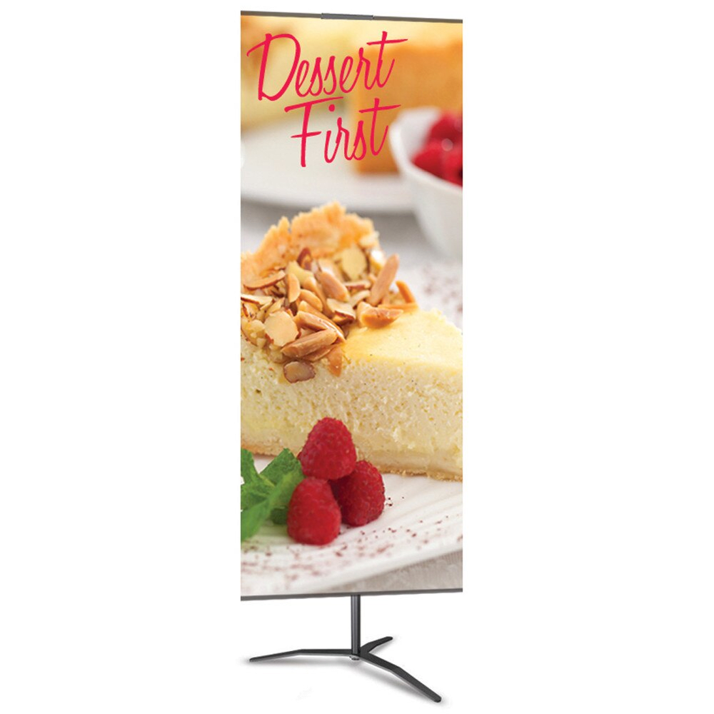 24 x 96 in. Medium Classic Banner Stand Silver Square Base