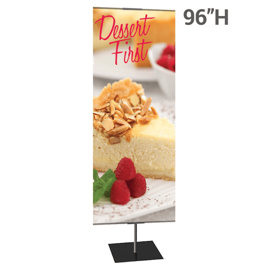 24 x 96 in. Medium Classic Banner Stand Silver Square Base