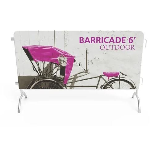 6ft Indoor/Outdoor Double-Sided Barricade Cover Fabric (Graphic Only)