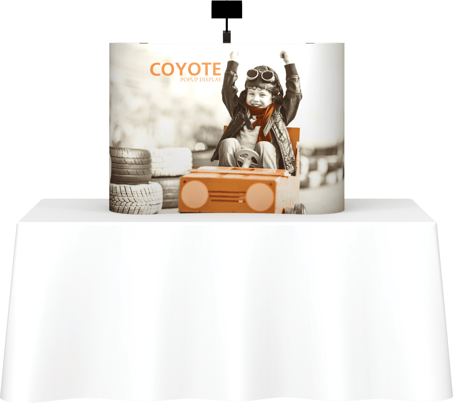 4ft (1x1) Coyote Curved Tabletop Full Fabric Display (Fabric Package)