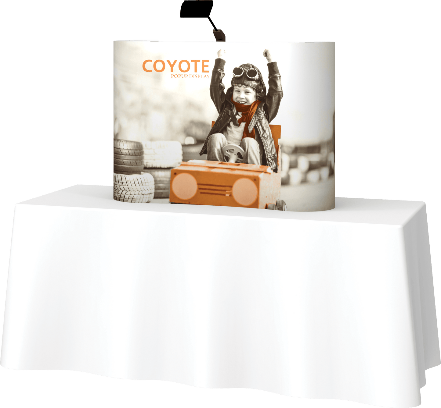 4ft (1x1) Coyote Curved Tabletop Full Fabric Display (Fabric Package)