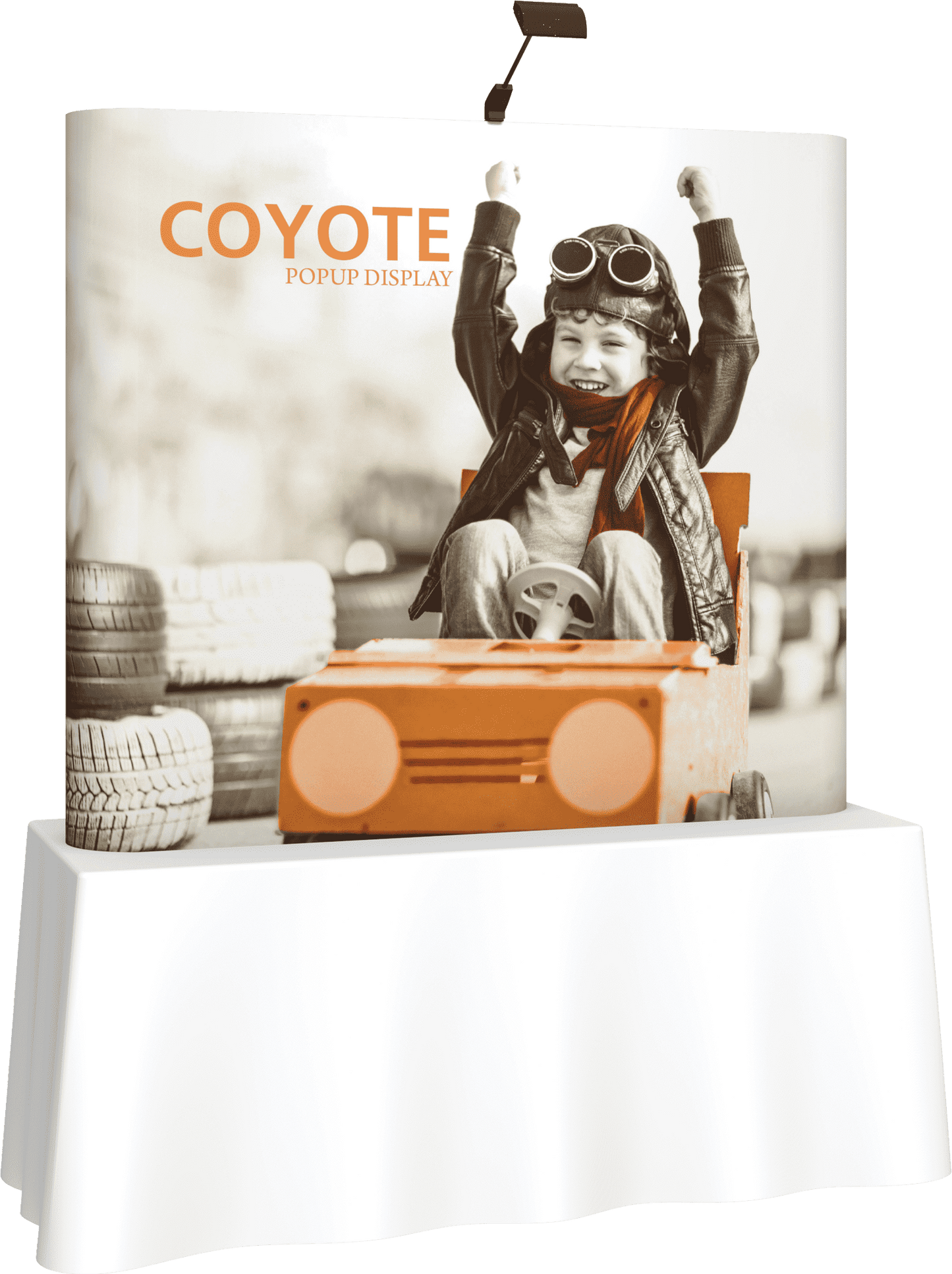 6ft (2x2) Coyote Straight Tabletop Full Fabric Display (Fabric Package)