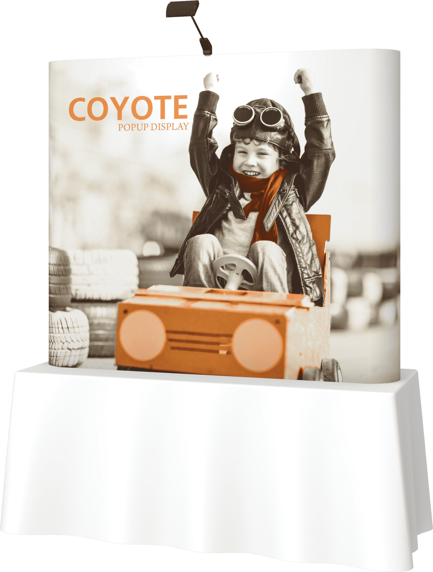 6ft (2x2) Coyote Straight Tabletop Full Fabric Display (Fabric Package)