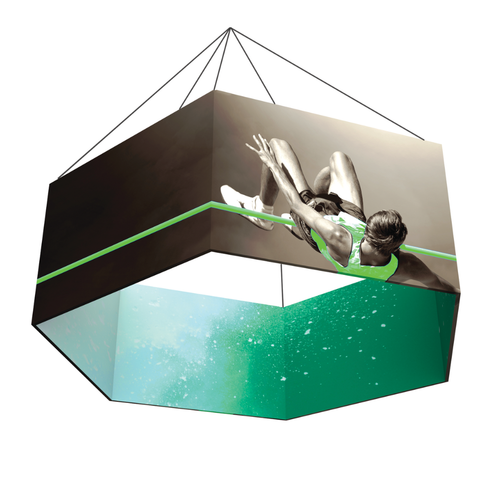 8ft x 4ft Formulate Master 3D Hanging Structure Hexagon Double-Sided (Graphic Package)