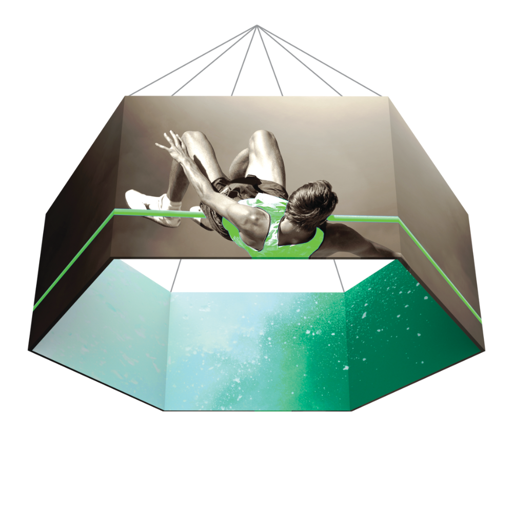 10ft x 6ft Formulate Master 3D Hanging Structure Hexagon Single-Sided w/ Open Bottom (Graphic Package)