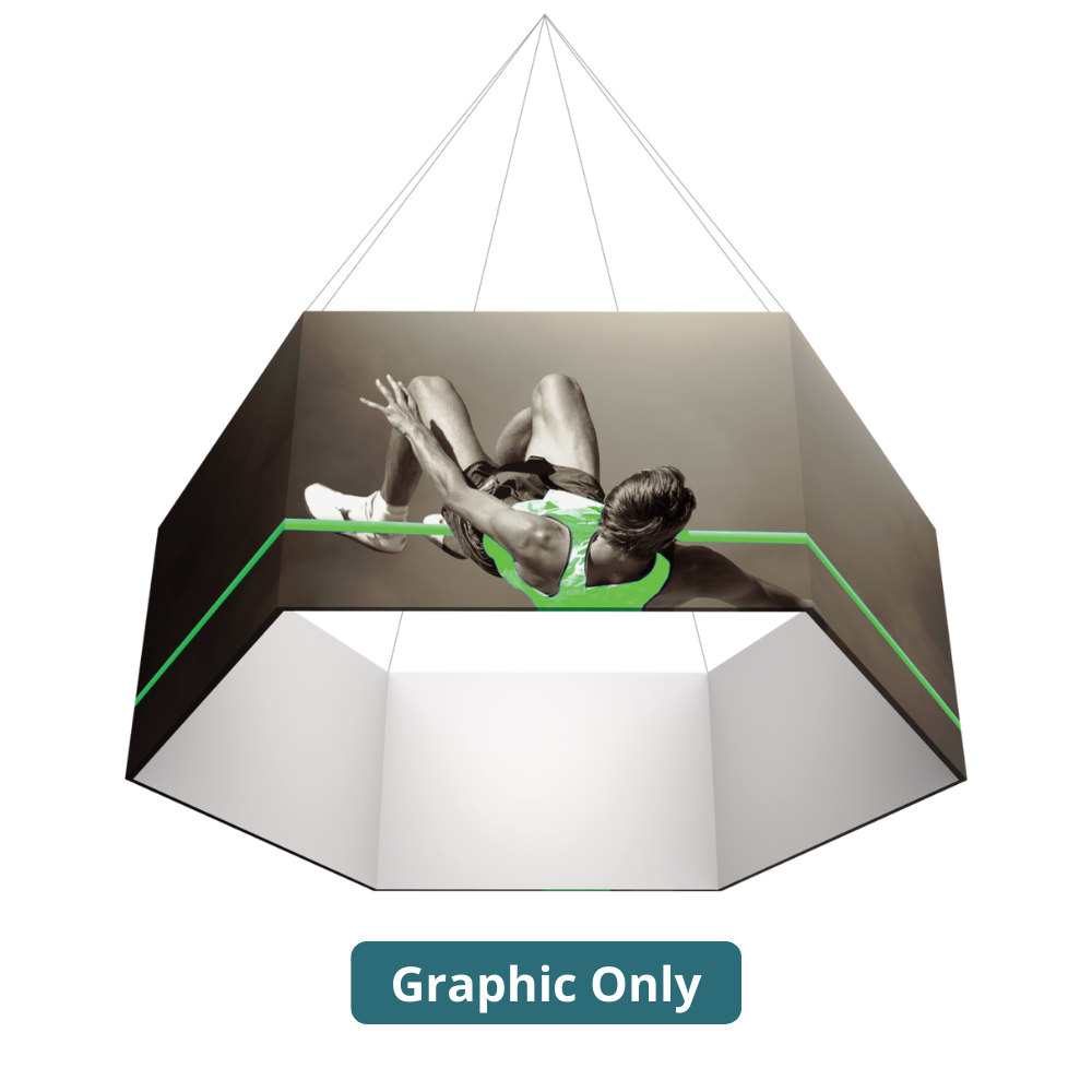 8ft x 6ft Formulate Master 3D Hanging Structure Hexagon Single-Sided w/ Open Bottom (Graphic Only)