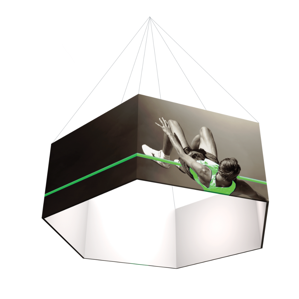 8ft x 3ft Formulate Master 3D Hanging Structure Hexagon Single-Sided w/ Open Bottom (Graphic Package)