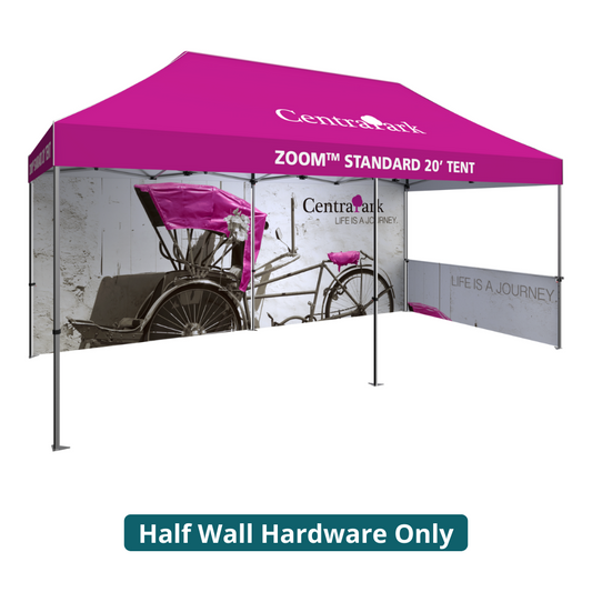 20ft x 10ft Zoom Standard Popup Tent Half Wall (Hardware Only)