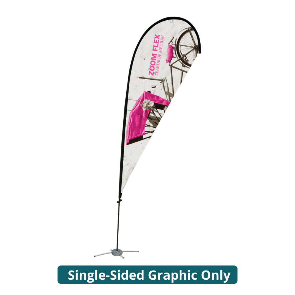 11ft Zoom Flex Medium Flag Teardrop Single-Sided (Graphic Only)