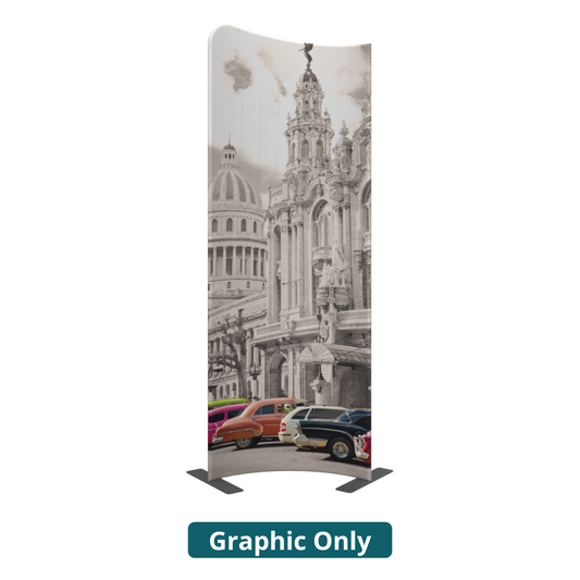 3ft x 8ft Modulate Magnetic Frame Banner 03 Concave w/ Rounded Left Corner (Graphic Only)