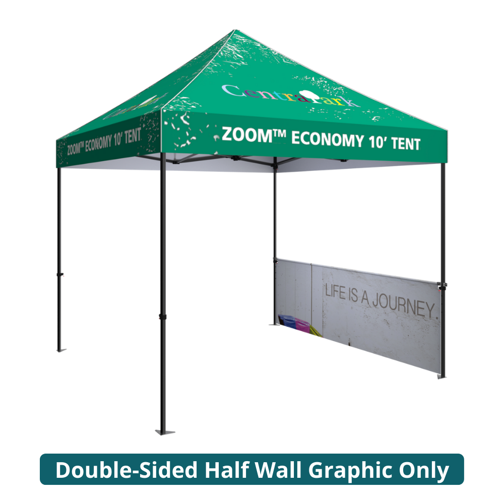 10ft x 10ft Zoom Economy and Standard Popup Tent Half Wall Custom Printed Double-Sided (Half Wall Graphic Only)