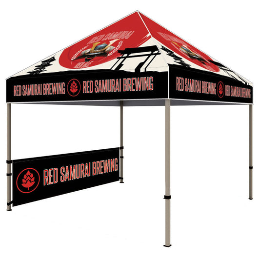 ONE CHOICE® 10' Steel Canopy Tent Half Wall with Rail - Double-Sided Custom Dye-Sub Print"