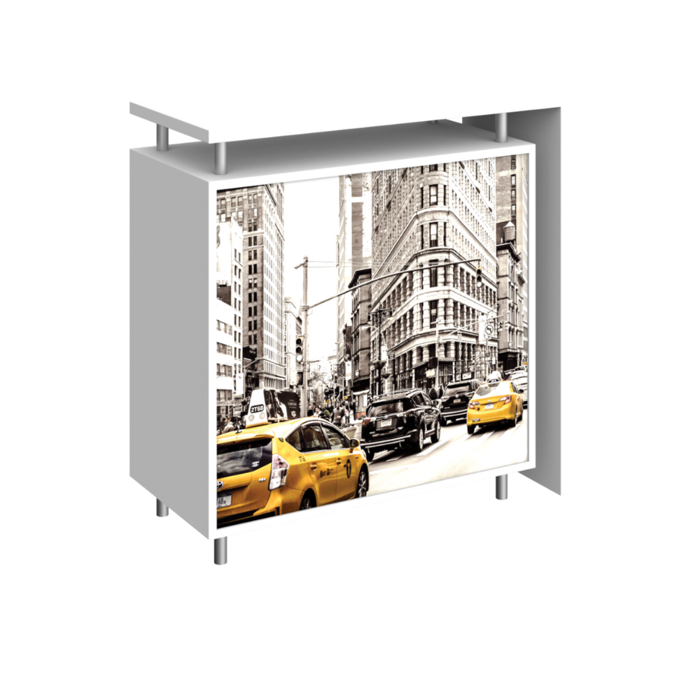 3.5ft x 3.5ft Hybrid Pro Modular Counter 01 Backlit (Graphic Package)