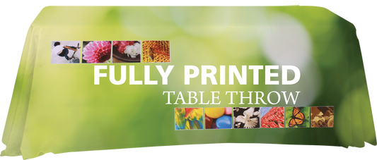 6ft Imprinted Premium Dye-Sublimated Table Throw Economy