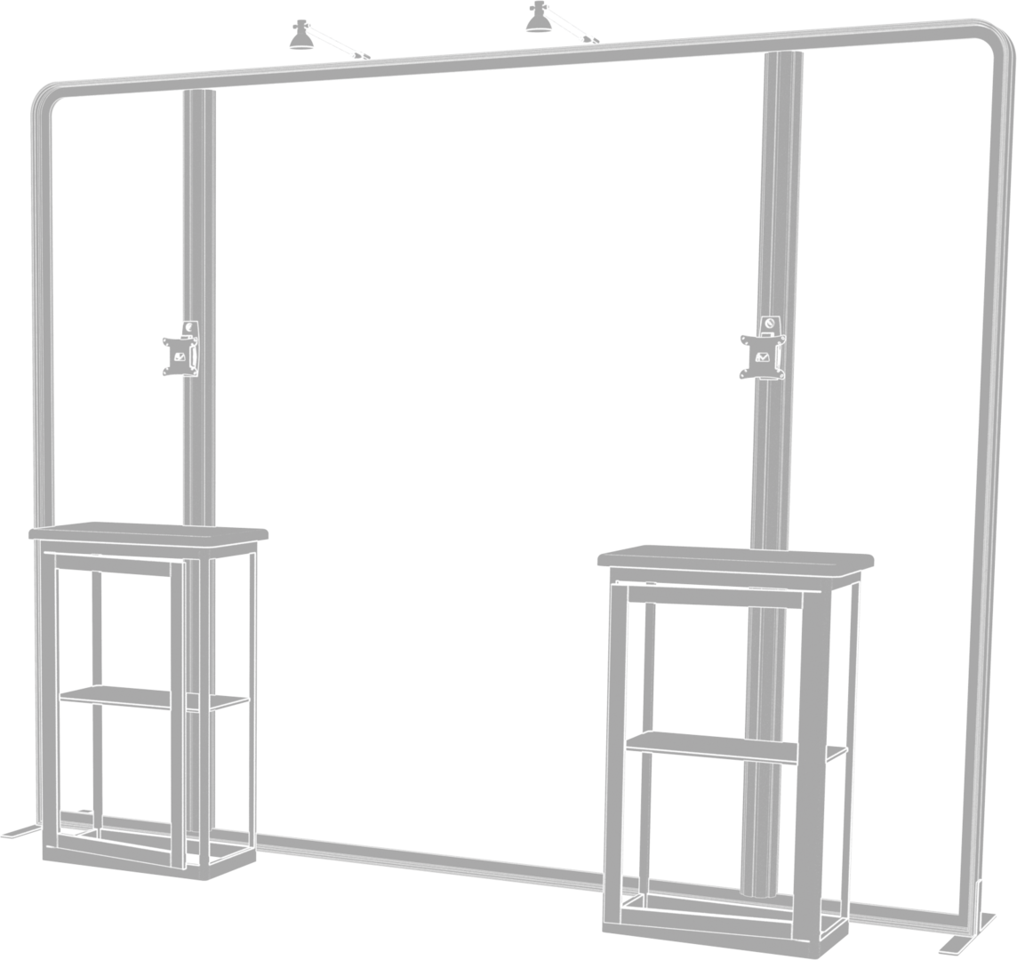 10ft x 10ft Hybrid Pro Modular Backwall Kit 06 (Hardware Only)