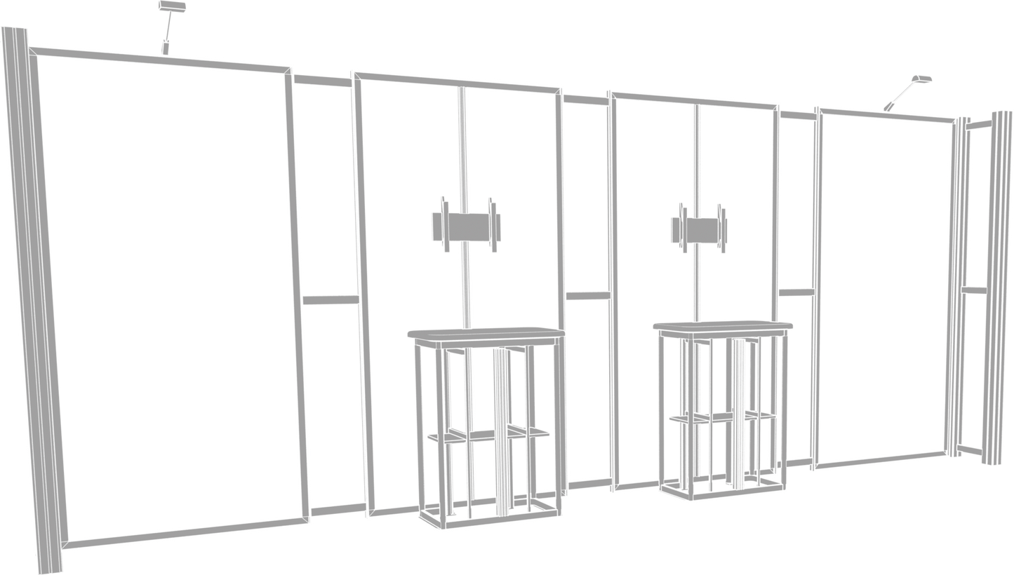 20ft x 10ft Hybrid Pro Modular Backwall Kit 13 (Graphic Only)