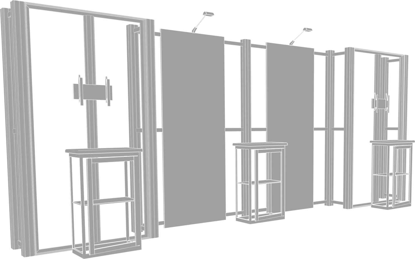 20ft x 10ft Hybrid Pro Modular Backwall Kit 16 (Hardware Only)