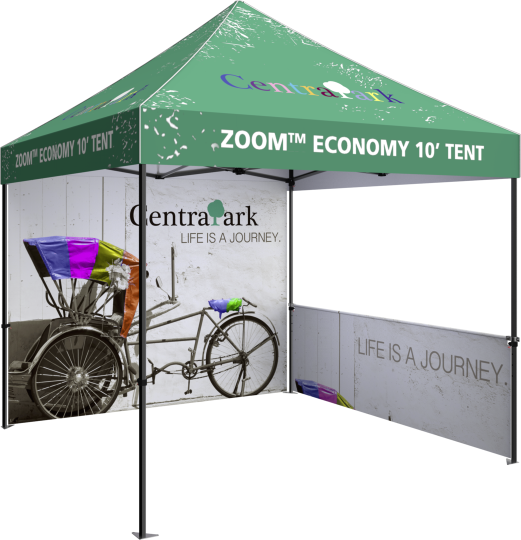 10ft x 10ft Zoom Economy and Standard Popup Tent Half Wall Custom Printed (Half Wall Graphic Only)