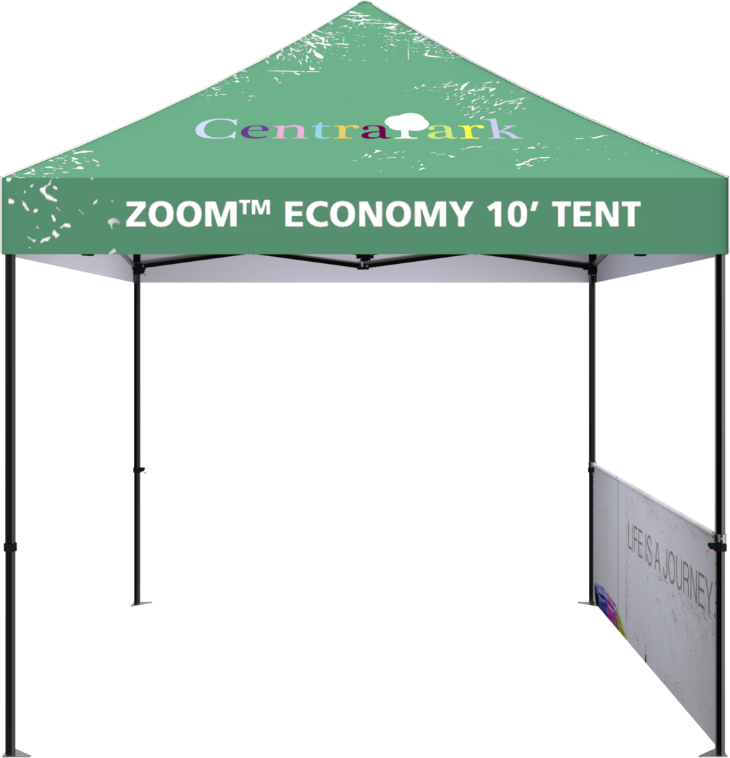 10ft x 10ft Zoom Economy and Standard Popup Tent Half Wall Custom Printed Double-Sided (Half Wall Graphic Only)