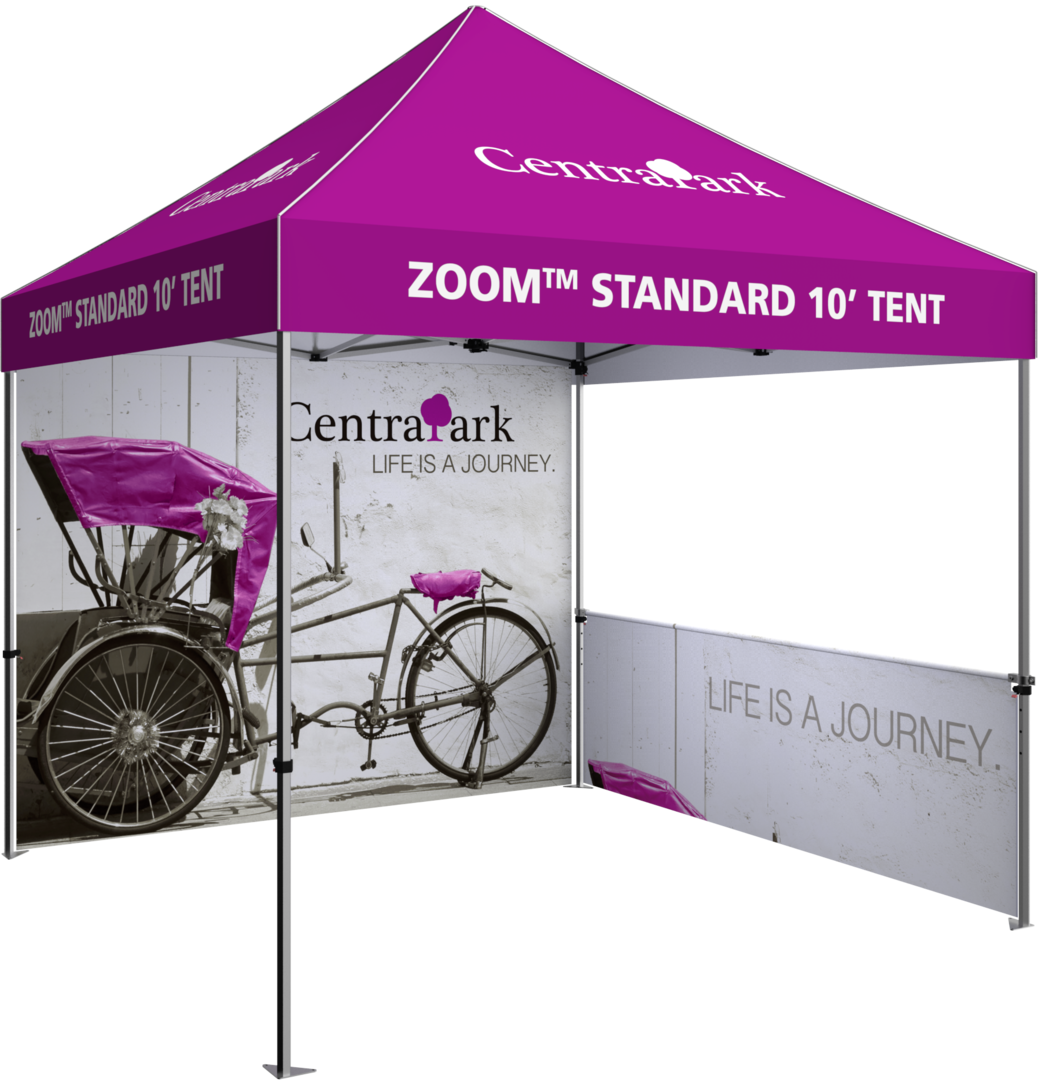 10ft x 10ft Zoom Economy and Standard Popup Tent Half Wall Custom Printed (Half Wall Graphic Only)