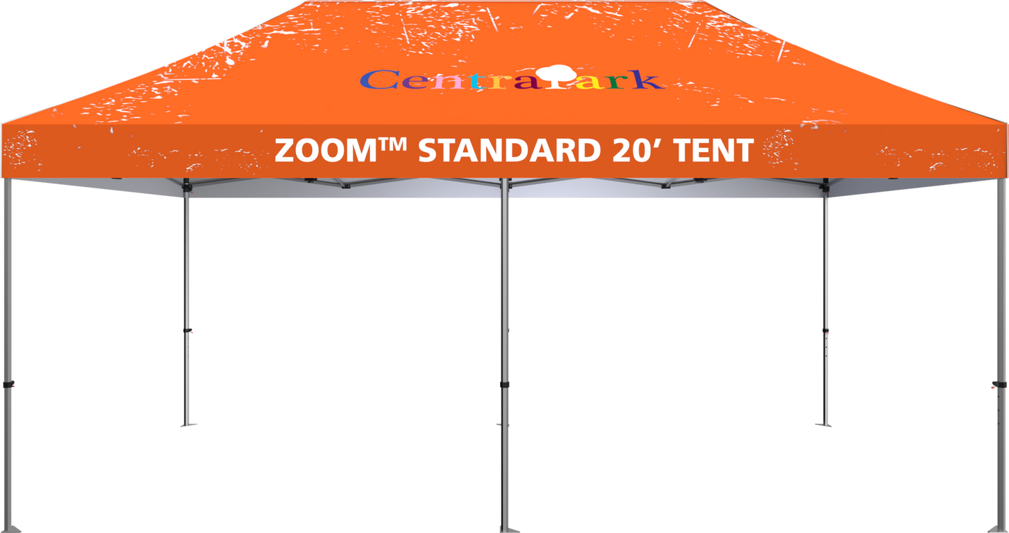 20ft x 10ft Zoom Standard Popup Tent Custom Printed (Canopy Graphic Only)