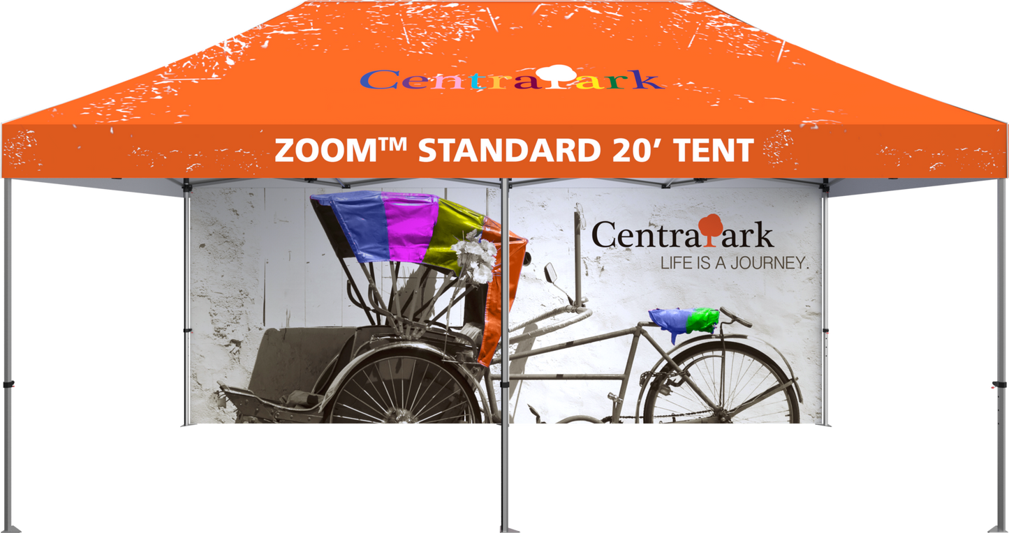 20ft x 10ft Zoom Standard Popup Tent Custom Printed (Graphic Package)